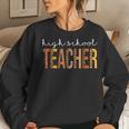 High School Teacher Leopard Fall Autumn Lovers Thanksgiving Women Crewneck Graphic Sweatshirt Gifts for Her