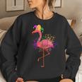 Jester Pink Flamingo Bird Animal Cute Mardi Gras Carnival Women Crewneck Graphic Sweatshirt Gifts for Her