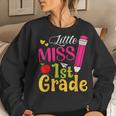 Little Miss 1St Grade Cute Back To School Hello First Grade Women Crewneck Graphic Sweatshirt Gifts for Her