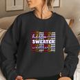 Red Caro Plaid Hello Sweater Weather Fall Women Crewneck Graphic Sweatshirt Gifts for Her