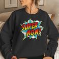 Super Mom Comic Book Superhero Mothers Day Women Crewneck Graphic Sweatshirt Gifts for Her