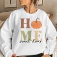 Pumpkin Home Sweet Home Cozy Fall Time Women Crewneck Graphic Sweatshirt