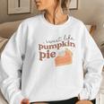 Fall Retro Sweet Like Pumpkin Pie Thanksgiving Quotes Autumn Season Women Crewneck Graphic Sweatshirt Gifts for Her