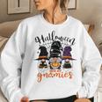 Gnomes Halloween With My Gnomies Witch Garden Gnome Women Crewneck Graphic Sweatshirt Gifts for Her
