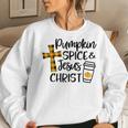 Hello Fall Pumpkin Spice & Jesus Christ Fall Christian Gift Women Crewneck Graphic Sweatshirt Gifts for Her
