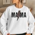 Mama Lightning Bolt Leopard Cheetah Print Mothers Day Women Crewneck Graphic Sweatshirt Gifts for Her