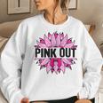 Pink Out Breast Cancer Awareness Sunflower Pink Women Crewneck Graphic Sweatshirt Gifts for Her