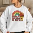 Pumpkin Spice Is Life Fall Rainbow Women Crewneck Graphic Sweatshirt Gifts for Her