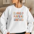 Retro Fall Flannels Hayrides Pumpkins Sweaters Bonfires Women Crewneck Graphic Sweatshirt Gifts for Her