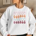 Retro Thanksgiving Gobble Gobble Gobble Women Crewneck Graphic Sweatshirt Gifts for Her