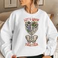 Skeleton And Plants Lets Grow Together Women Crewneck Graphic Sweatshirt Gifts for Her