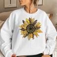 Sunflower For Women Cute Graphic  Cheetah Print  Women Crewneck Graphic Sweatshirt Gifts for Her