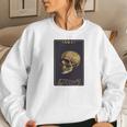 Tarrot Card Creepy Skull The Death Card Black Women Crewneck Graphic Sweatshirt Gifts for Her