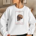 Tarrot Card Creepy Skull The Death Card White Women Crewneck Graphic Sweatshirt Gifts for Her