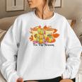 Tis The Season Pumpkin Pie Latte Drink Fall Women Crewneck Graphic Sweatshirt Gifts for Her