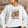 Vintage Autumn Falling Leaves And Football Please Women Crewneck Graphic Sweatshirt Gifts for Her