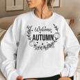 Welcome Autumn Flower Wreath Fall Present Women Crewneck Graphic Sweatshirt Gifts for Her