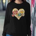 Boho Vintage Peace Heart Retro Custom Women Crewneck Graphic Sweatshirt Funny Gifts