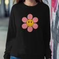 Flower Smiley Positive Retro Vintage V2 Women Crewneck Graphic Sweatshirt Funny Gifts