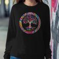 Hippie Colorful Tree Circle Official Custom Women Crewneck Graphic Sweatshirt Funny Gifts