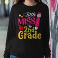 Little Miss 2Nd Grade Cute Back To School Hello Second Grade Women Crewneck Graphic Sweatshirt Personalized Gifts