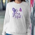 Butterfly Be You Tiful Be Yourself Design Women Crewneck Graphic Sweatshirt Funny Gifts