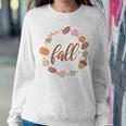 Fall Retro Flower Leaf Circle Women Crewneck Graphic Sweatshirt Funny Gifts