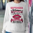 I Am A September Woman Girl Birthday Queen Born In September Women Crewneck Graphic Sweatshirt Personalized Gifts