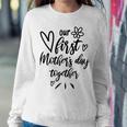 Our First Mothers Day Happy New Mom Mothers Day Rainbow Women Crewneck Graphic Sweatshirt Personalized Gifts