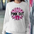 Pink Out Breast Cancer Awareness Sunflower Pink Women Crewneck Graphic Sweatshirt Personalized Gifts