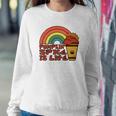 Pumpkin Spice Is Life Fall Rainbow Women Crewneck Graphic Sweatshirt Funny Gifts