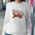 Retro Christmas Feeling Jolly Women Crewneck Graphic Sweatshirt Funny Gifts