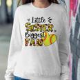 Softball Sister Little Sister Biggest Fan Women Crewneck Graphic Sweatshirt Personalized Gifts