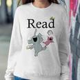 Teacher Library Read Book Club Piggie Elephant Pigeons Funny Women Crewneck Graphic Sweatshirt Personalized Gifts