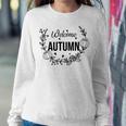 Welcome Autumn Flower Wreath Fall Present Women Crewneck Graphic Sweatshirt Funny Gifts