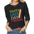 Happy Last Day Of School For 3Rd Grade Students Teachers Women Graphic Long Sleeve T-shirt