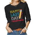 Happy Last Day Of School For Second Grade Students Teachers Women Graphic Long Sleeve T-shirt