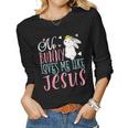 No Bunny Loves Me Like Jesus Christian Easter Girls Gifts Women Graphic Long Sleeve T-shirt