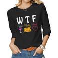Wtf Wine Turkey Family Funny Thanksgiving Day Gifts Women Graphic Long Sleeve T-shirt