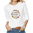 Autumn Wreath Grateful Thankful Blessed Fall Gift Women Graphic Long Sleeve T-shirt
