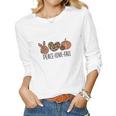 Peace Love Fall Leopard Heart Pumpkin Women Graphic Long Sleeve T-shirt