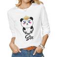 6 Year Old Gifts Cute Panda Birthday Girl 6Th Birthday Funny Women Graphic Long Sleeve T-shirt