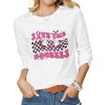 Groovy Save The Boo Bees Funny Breast Cancer Halloween Retro V2 Women Graphic Long Sleeve T-shirt