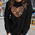 Fall Retro Season Flowers Heart Things Women Graphic Long Sleeve T-shirt Gifts for Her