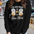 Halloween Beer Drinking Im Just Here For The Boos Bees Beer Women Graphic Long Sleeve T-shirt Gifts for Her