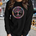 Hippie Colorful Tree Circle Official Custom Women Graphic Long Sleeve T-shirt Gifts for Her