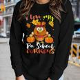 I Love My Pa School Turkeys Funny Thanksgiving Teacher Gifts Women Graphic Long Sleeve T-shirt Gifts for Her