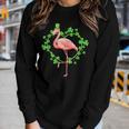 Irish Flamingo Green Lucky St Pattys Saint Patrick Day 2022 Women Graphic Long Sleeve T-shirt Gifts for Her