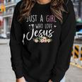 Just A Girl Who Loves Jesus Religious Christian Faith Girls Women Graphic Long Sleeve T-shirt Gifts for Her
