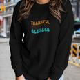 Thankful Grateful Blessed Retro Vintage Fall Women Graphic Long Sleeve T-shirt Gifts for Her